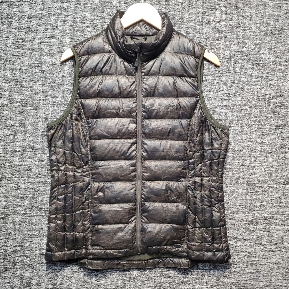 Weatherproof Puffer Vest Mens L Green Camo Ultra Light Packable Pockets Gorpcore